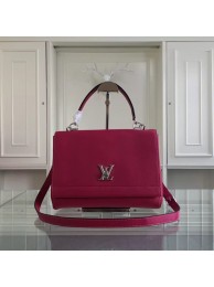 Louis Vuitton original litchi leather tote bag 50250 burgundy JH01085Op64