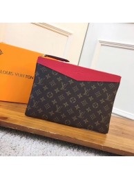 Louis vuitton original Monogram Canvas DAILY POUCH M62048 red JH01273fw56