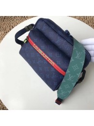Louis vuitton original Monogram Canvas messenger bag M43843 blue JH00191Ye63