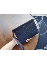 Louis Vuitton Original Monogram Empreinte Clutch bag MELANIE M68705 Navy blue JH00587Ga14