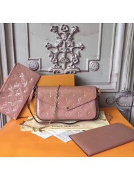 Louis Vuitton Original Monogram Vernis Felicie Chain Wallet 61276 pink JH00156lp62