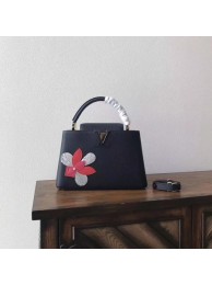 Louis vuitton original noir taurillon leather Capucines BB M48664 black JH00288Vo37