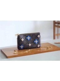 Louis Vuitton Original POCHETTE DOUBLE ZIP M63905 blue JH01313Pg44