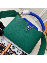 Louis vuitton original taurillon leather Capucines Mini N95509 green JH01026Fs54
