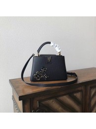 Louis vuitton original taurillon leather small CAPUCINES PM M54892 black JH01984DV39