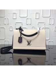 Louis vuitton soft original calf leather LOCKME BB Bag M50250 Cream With black JH00275jX53