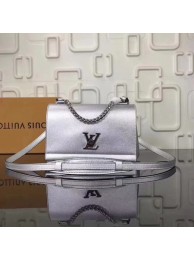 Louis vuitton soft original calf leather LOCKME BB Bag M50250 silver JH00278Zz83