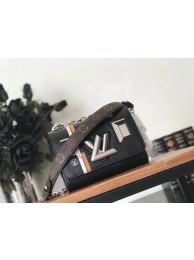 louis vuitton top original calfskin leather twist pm m54970 black JH00518KY38