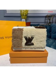 Louis Vuitton TWIST MM Original wool Leather Bag M55450 White JH00662dX32