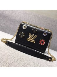 louis vuitton TWIST Original leather Shoulder Bag 50272 black JH00639sz95