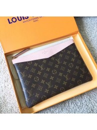 Luxury Louis vuitton original Monogram Canvas DAILY POUCH M62048 light pink JH01271Kv15