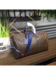 Luxury Replica Louis Vuitton Monogram Canvas Keepall 45CM with Shoulder Strap 43858 black JH00203Dg53