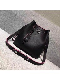 Replica 2017 louis vuitton original leather lockme bucket M54677 black JH00745qj24