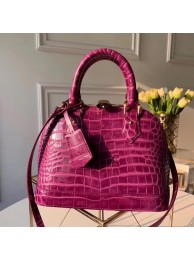 Replica Cheap Louis Vuitton Crocodile Pattern Leather Bag ALMA BB N90897 Purple JH00797EJ51