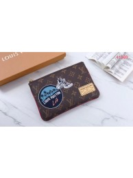 Replica Designer Louis Vuitton Original Monogram Canvas Zipper Clutch bag M41388 JH00734uT54