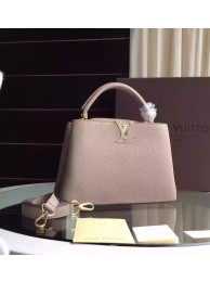 Replica Louis Vuitton Capucines BB Tote Bag 94754 Light Grey JH00930Oh34
