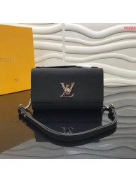 Replica Louis Vuitton Original Grain calfskin LOCKME CLUTCH M56087 black JH00440ap60
