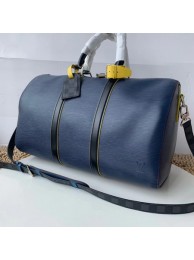 Replica Louis vuitton original KEEPALL BANDOULIERE 50 M55149 blue JH00948Pn74
