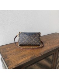Replica Louis vuitton original monogram canvas pallas clutch M41638 black JH00084qE46