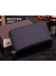 Replica Louis Vuitton Saffiano Leather Clutch M2012 Black JH01032UD97