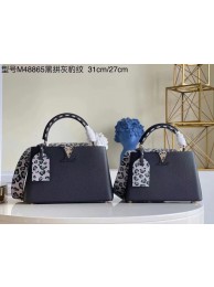 Replica Luxury Louis Vuitton CAPUCINES PM M48865 black JH00037hA88