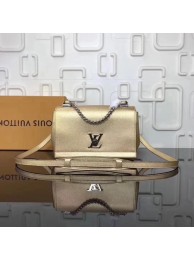 Replica Top louis vuitton soft original calf leather LOCKME BB Bag M50250 Gold JH00280kC46
