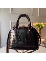 Top Louis Vuitton Crocodile Pattern Leather Bag N90897 Black JH00801RL31