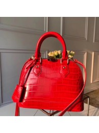 Top Replica Louis Vuitton Crocodile Pattern Leather Bag N90897 Red JH00800Qt73
