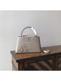 Top Replica Louis vuitton original leather capucines pm M54893 gray JH01980Qt73